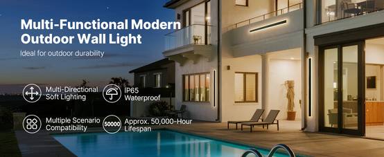 VEVOR Applique Murale Extérieur Éclairage Moderne LED 12 W Lot de 2 1,2 m IP65 - Image 9