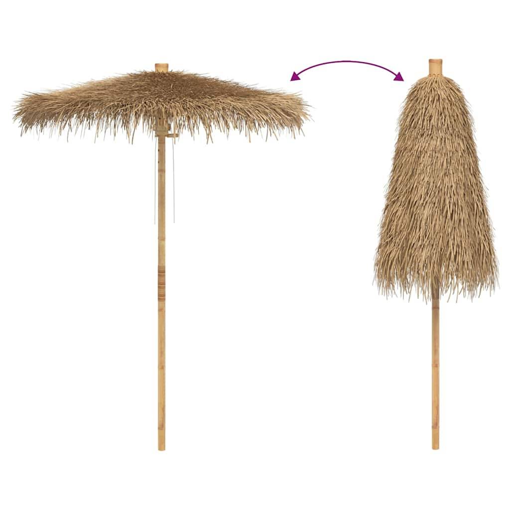 Parasol bambou et feuille de bananier naturel 180 x 180 x 230 cm - PANGIVO - Image 5