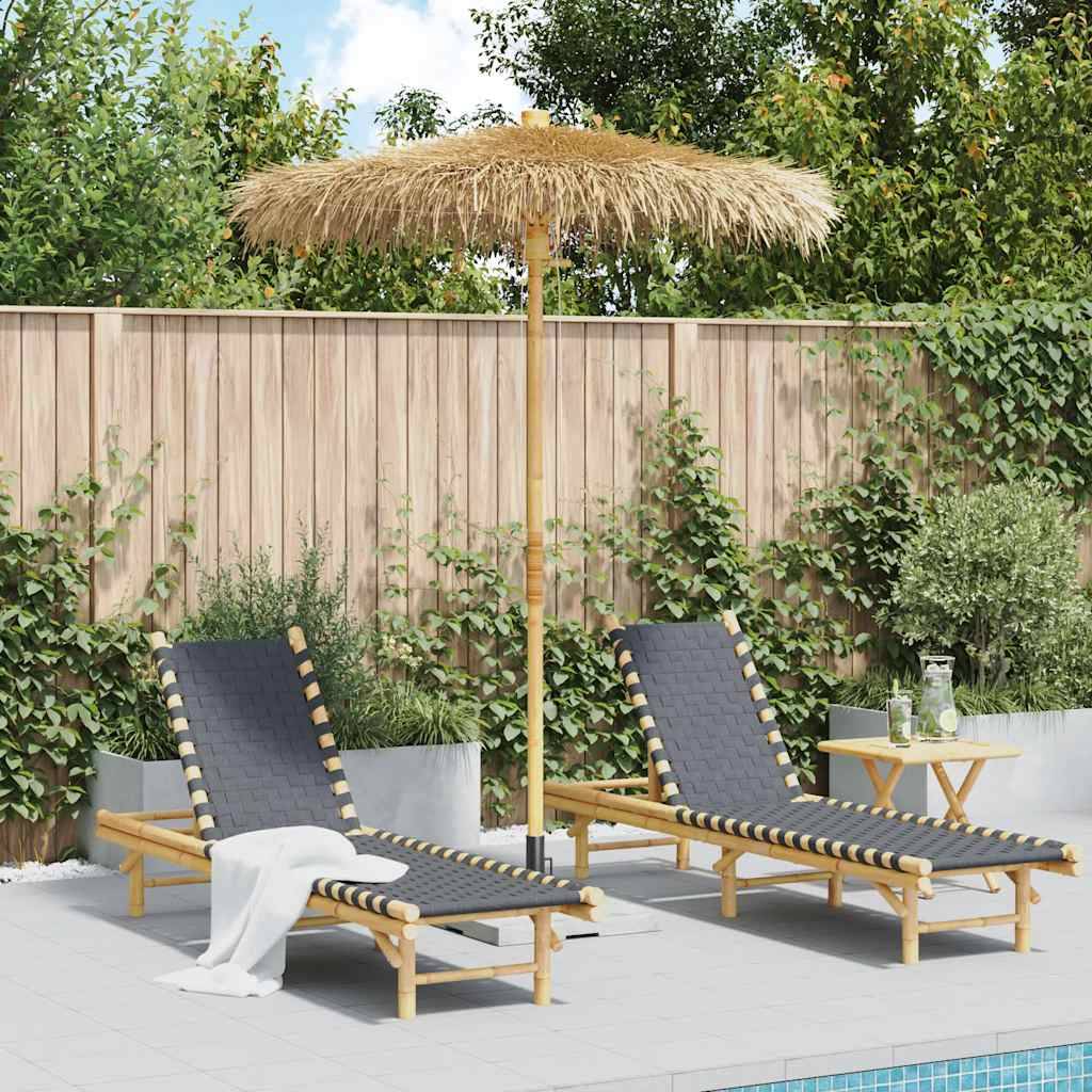 Parasol bambou et feuille de bananier naturel 180 x 180 x 230 cm - PANGIVO - Image 1