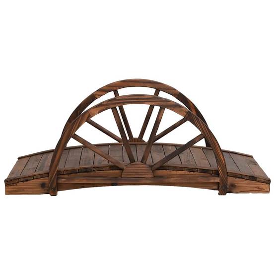 Vidaxl - Pont de jardin avec demi-roue 99x50x38 cm bois de sapin massif vidaXL 363338 - Image 6