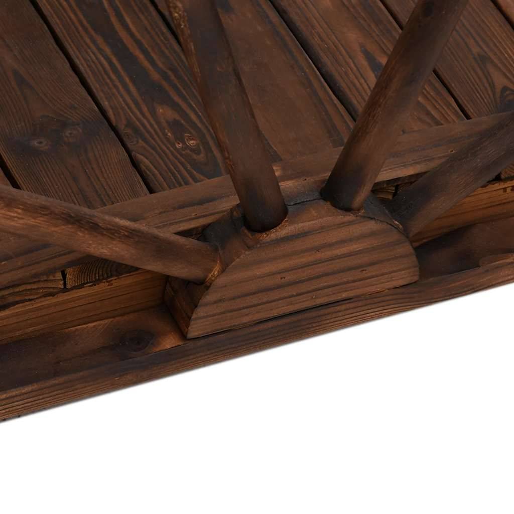 Vidaxl - Pont de jardin avec demi-roue 99x50x38 cm bois de sapin massif vidaXL 363338 - Image 4
