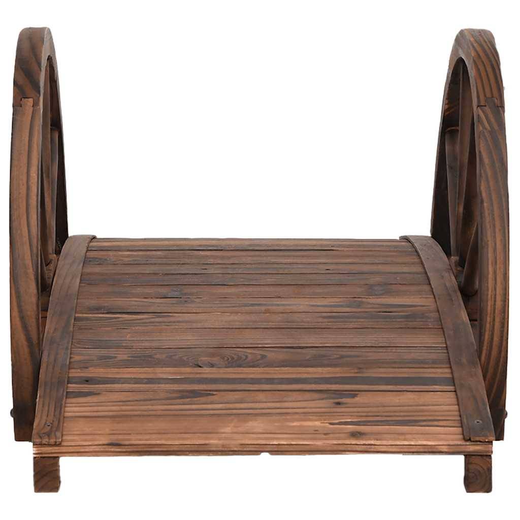 Vidaxl - Pont de jardin avec demi-roue 99x50x38 cm bois de sapin massif vidaXL 363338 - Image 5