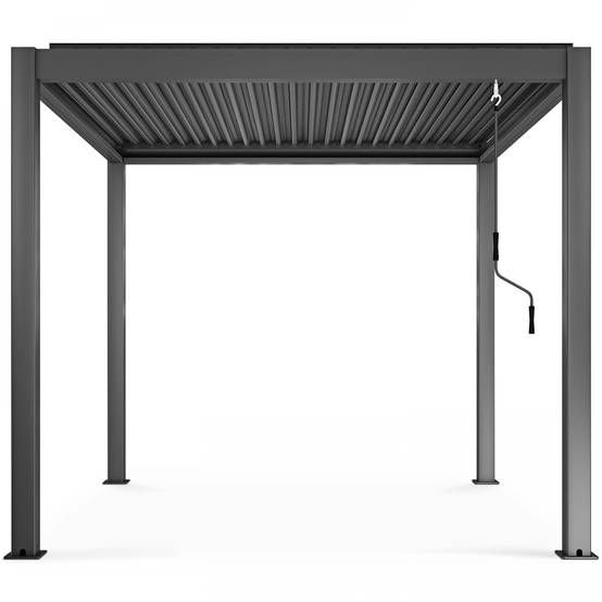 Oviala - Pergola bioclimatique autoportée gris 3 x 3 x 2.57 m Athenes - Oviala - Image 3