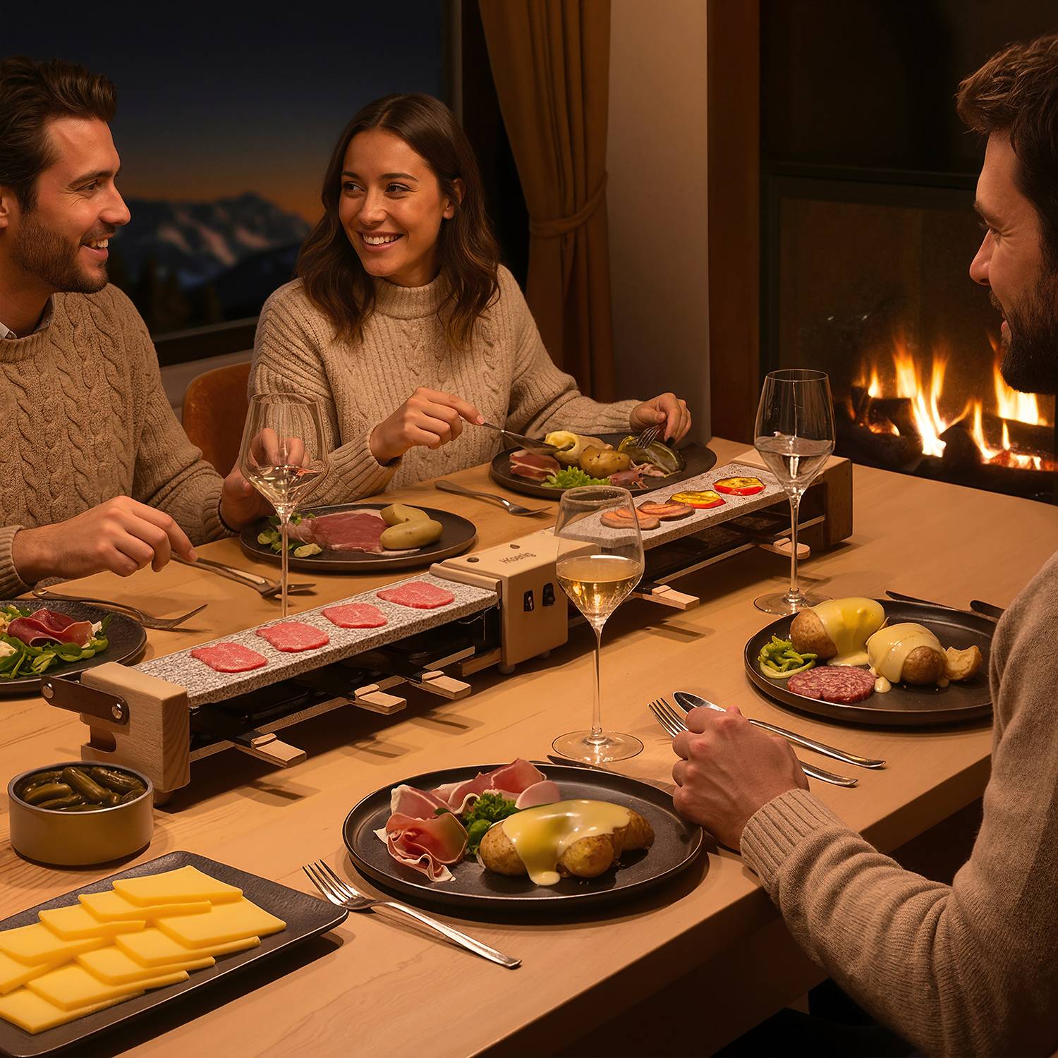 Raclette, pierre à cuire 8 personnes design bois - WOD362 - Image 7