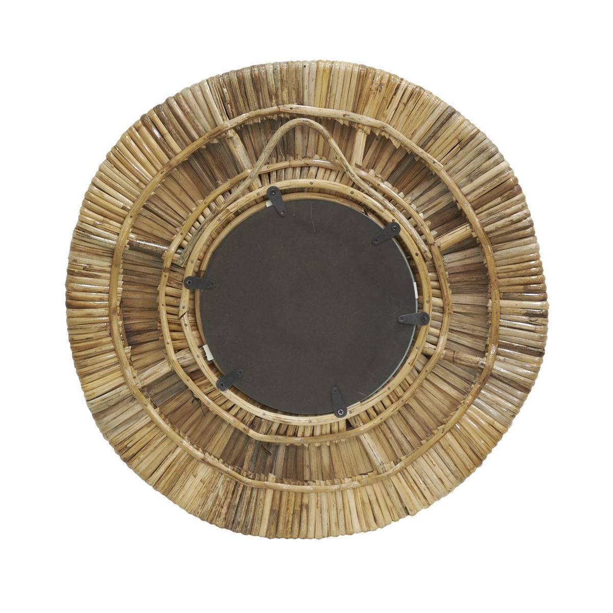Aubry Gaspard - Miroir rond en rotin naturel - Image 1