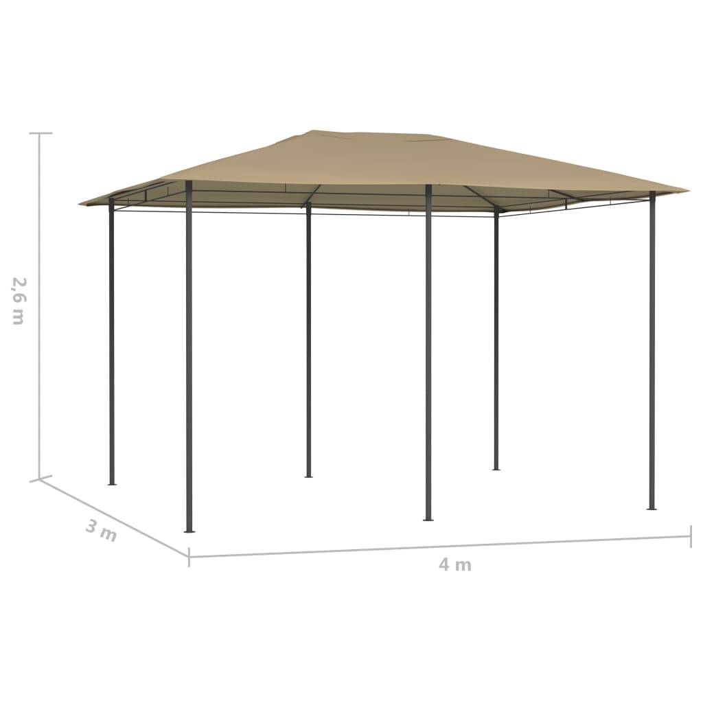 Maison Chic - Pergola Jardin - Tonnelle de jardin - Belvédère 3x4x2,6 m Taupe 160 g/m² MI35 - Image 4
