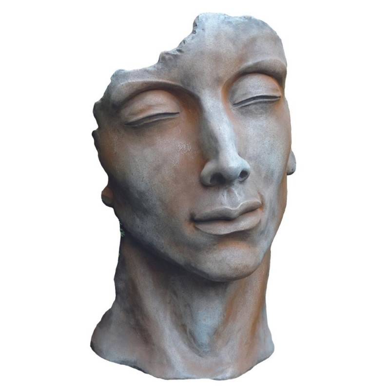 Statue visage homme extérieur grand format - Bronze 115 cm - Jardinex - Image 1