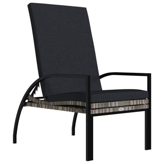 Chaises longues avec repose-pied Résine tressée Gris 195 x 60 x 55-102 cm - PANGIVO - Image 7