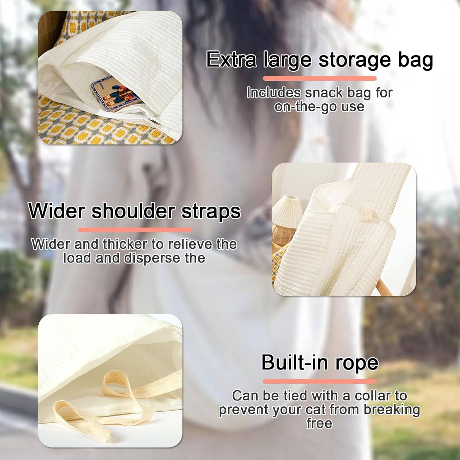 Sac de transport pour chat et chien - Capacité de charge jusqu'à 4 kg - Sangle de sécurité intégrée - Respirant et léger - Petit - Living123 - Image 3