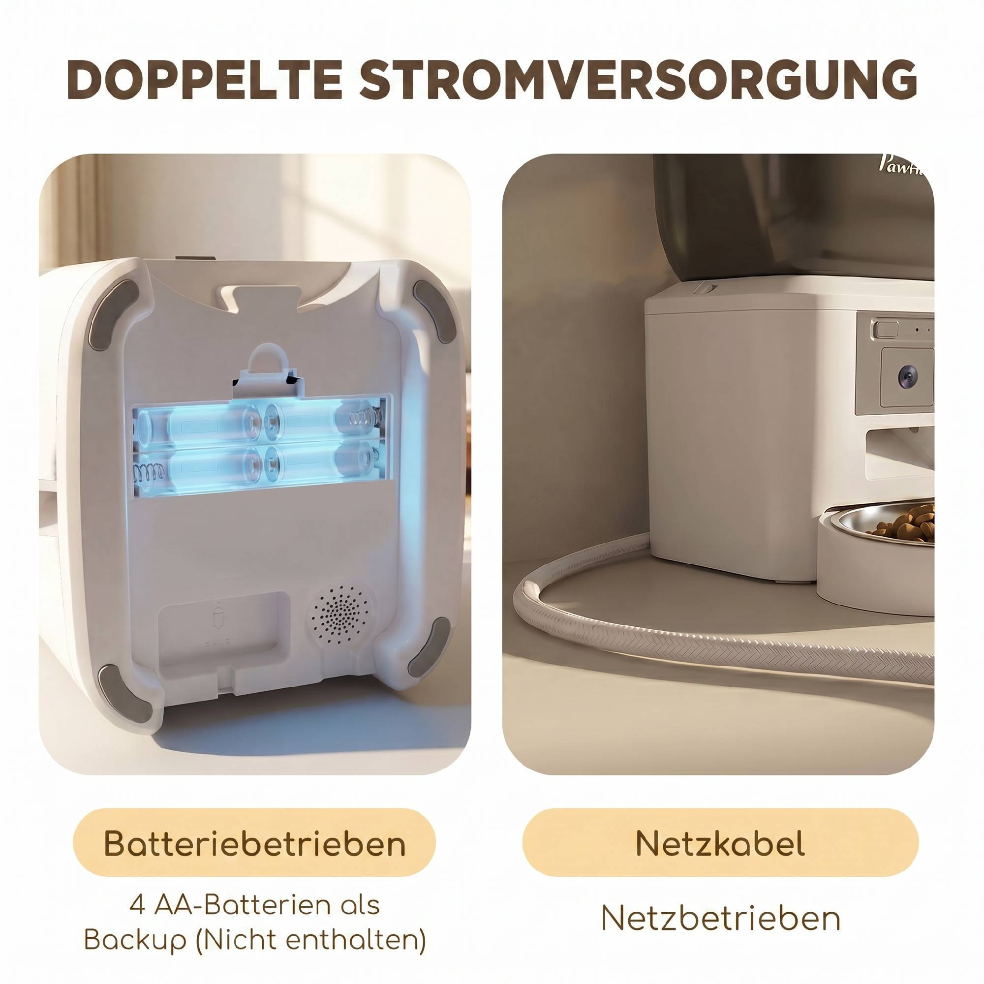 Distributeur automatique de croquettes pour chat avec caméra, Wi-Fi 2,4 GHz, application de contrôle, capacité de 4 L pour 1 à 10 repas - Image 7