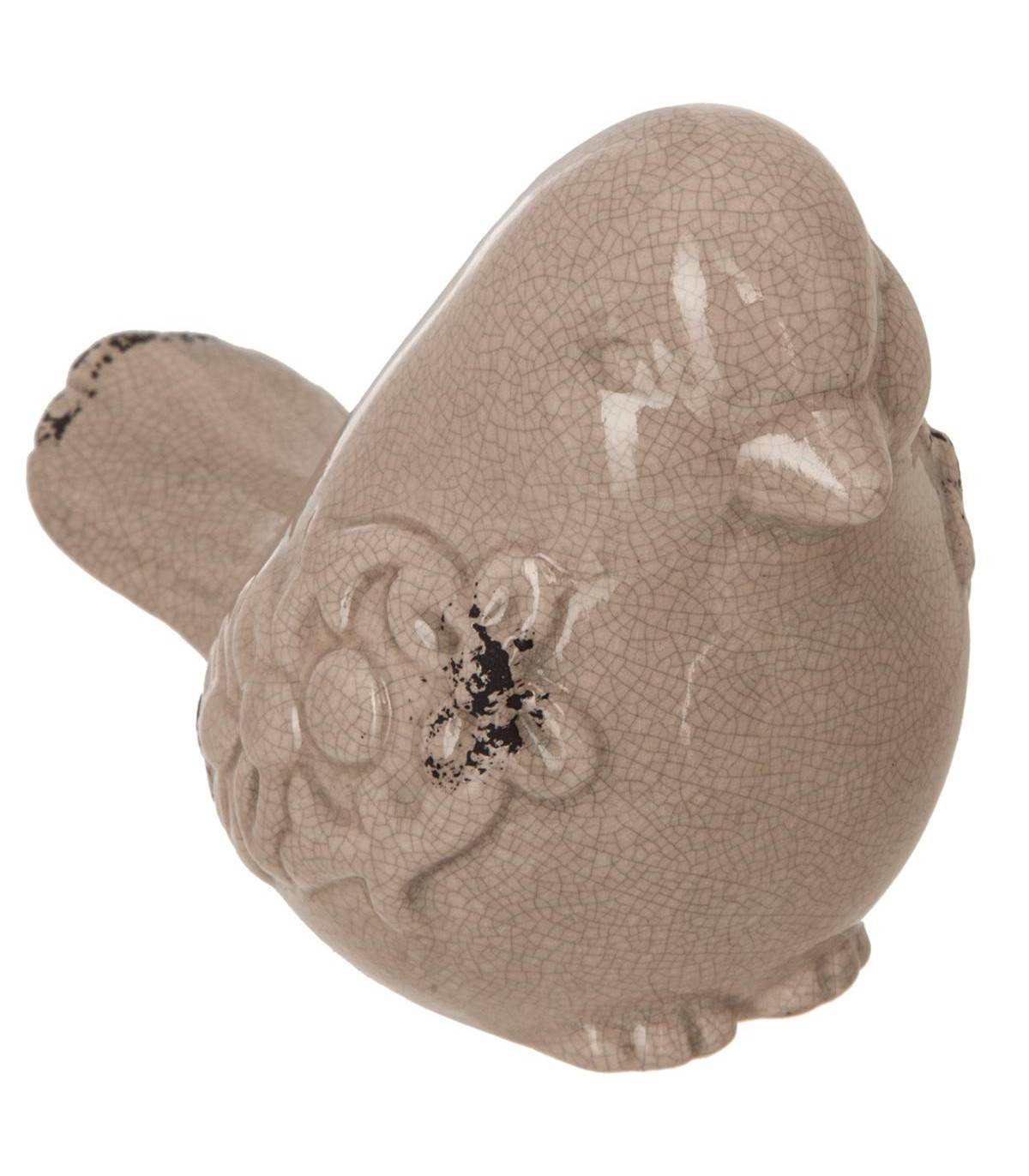 Oiseau déco en Céramique effet craquelé L 9.5 cm - Image 1