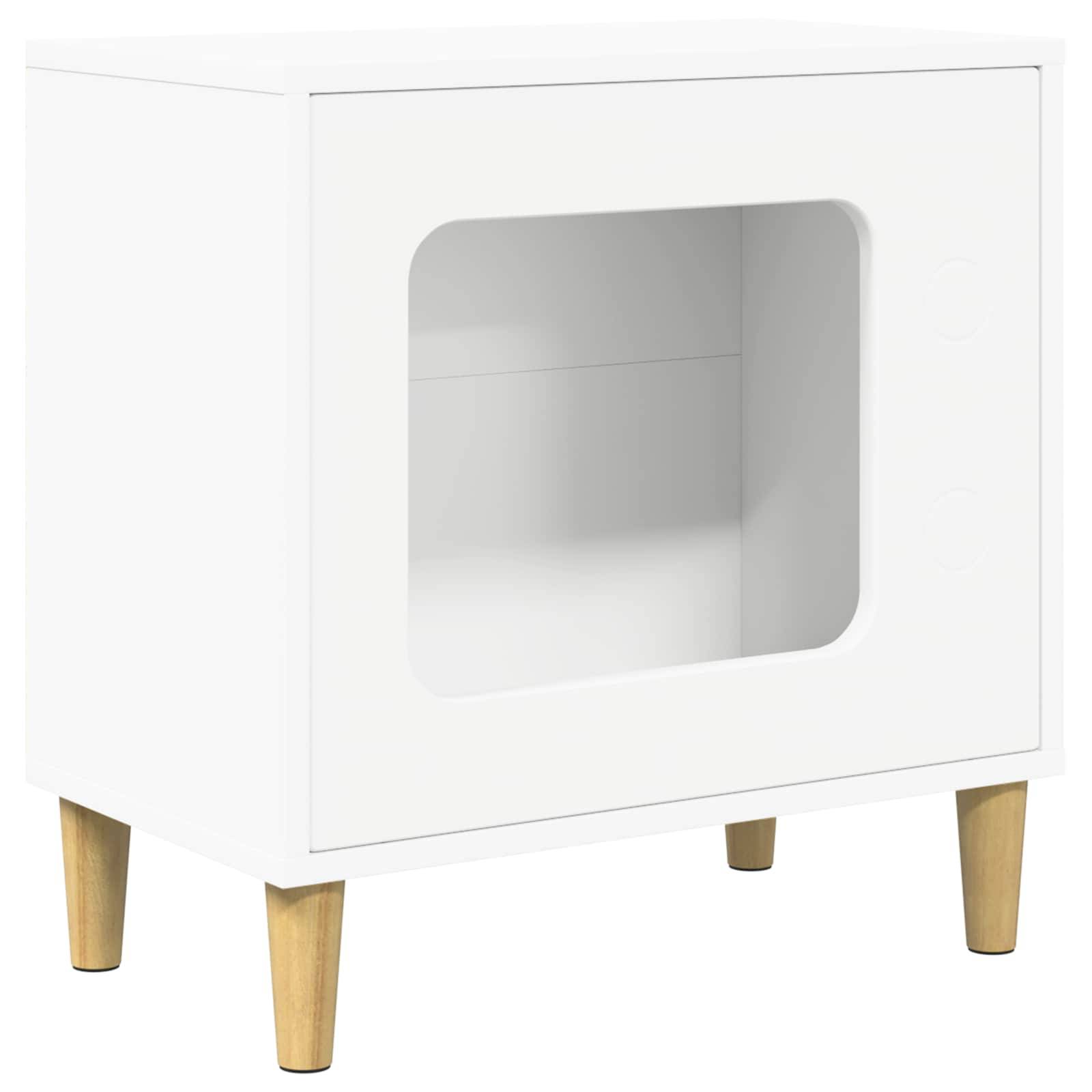 Maison pour chat bois d'ingénierie blanc 51 x 30 x 52 cm, Poids:8.98kg - PANGIVO - Image 2