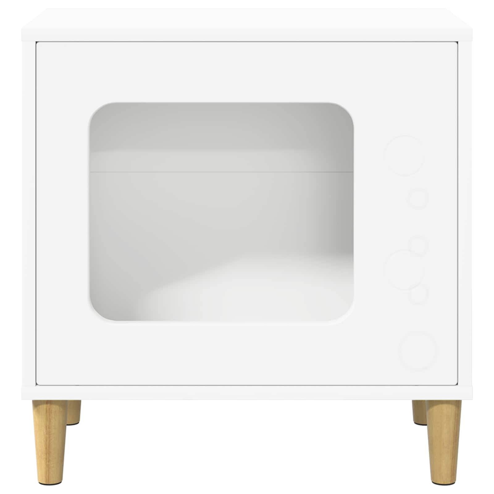 Maison pour chat bois d'ingénierie blanc 51 x 30 x 52 cm, Poids:8.98kg - PANGIVO - Image 5