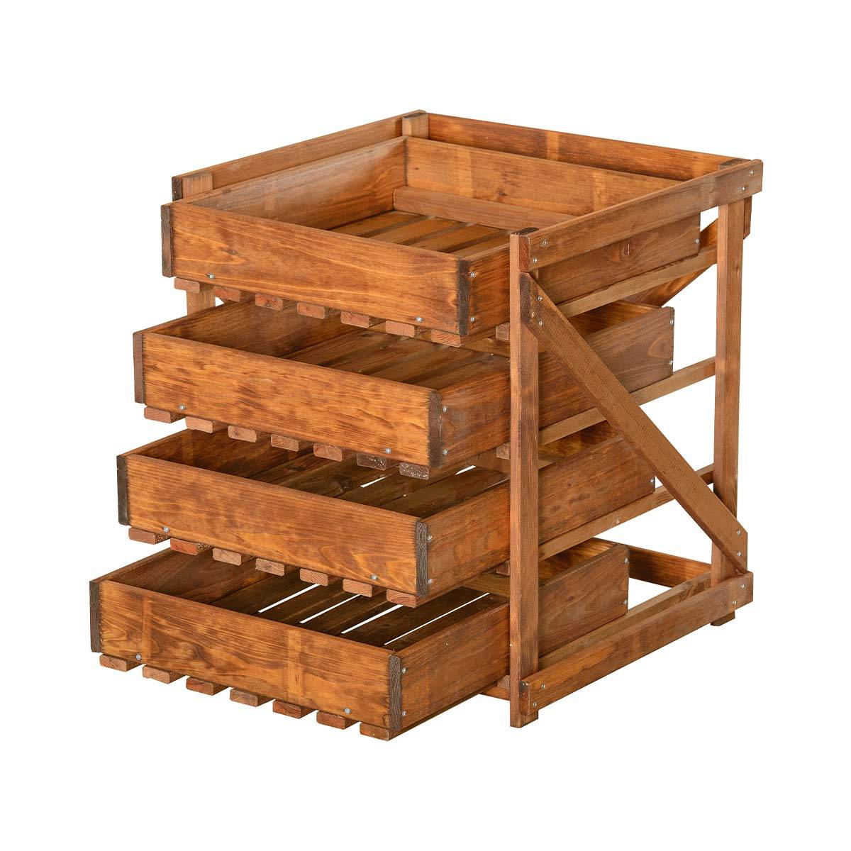 Rangement 4 tiroirs en bois - légumier & fruitier - Cémonjardin - Image 1