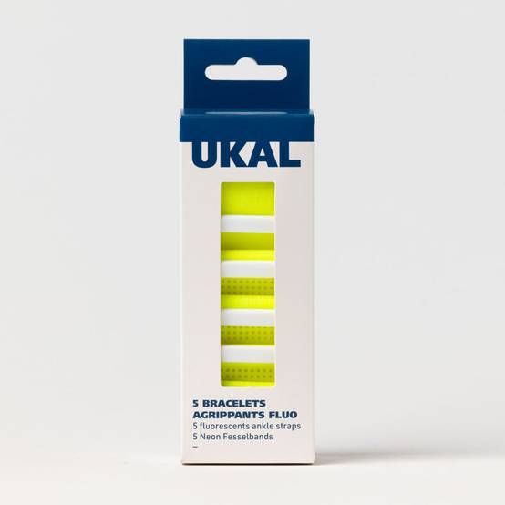 Kamer - 5 Bracelets auto-agrippants fluo avec passant jaune - Image 2