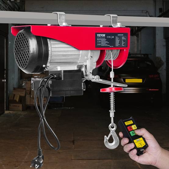 VEVOR Treuil électrique 800kg, 1450W, télécommande sans fil, vitesse 10m/min, câble 12m. - Image 8