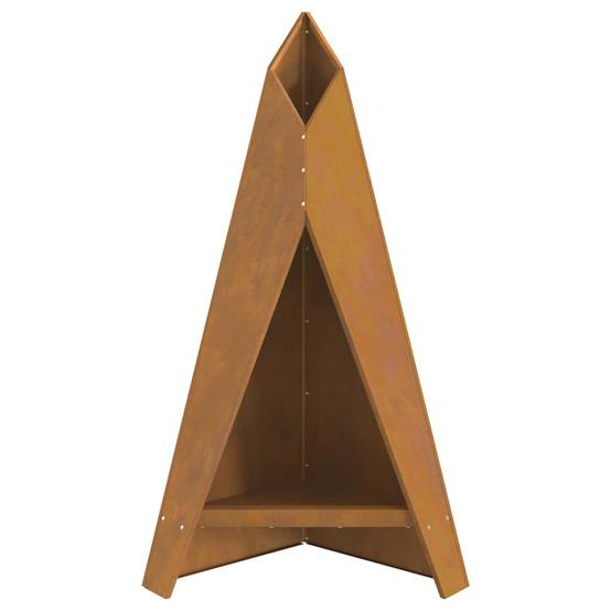 Cheminée de Jardin Design Acier Corten Foyer Extérieur Vertical 100 cm Marron – ComfortXL Outdoor Living - Image 6