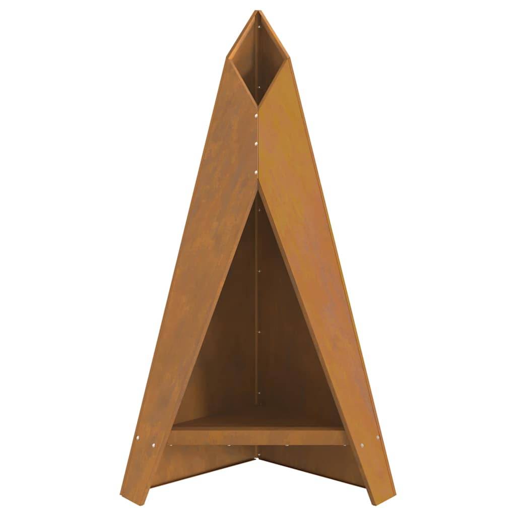 Cheminée de Jardin Design Acier Corten Foyer Extérieur Vertical 100 cm Marron – ComfortXL Outdoor Living - Image 6