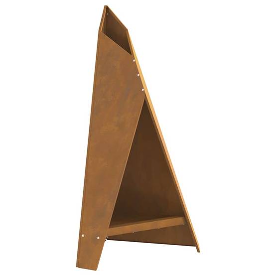 Cheminée de Jardin Design Acier Corten Foyer Extérieur Vertical 100 cm Marron – ComfortXL Outdoor Living - Image 2