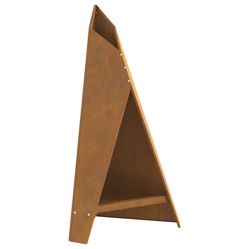 Cheminée de Jardin Design Acier Corten Foyer Extérieur Vertical 100 cm Marron – ComfortXL Outdoor Living - Image 2