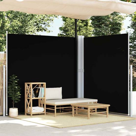 Store banne | Auvent latéral rétractable Noir 200x600 cm Maison Chic - Image 2