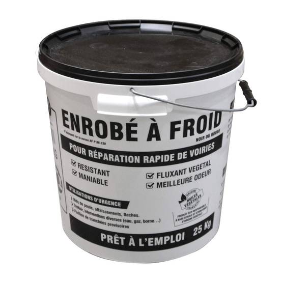Jardibric - Jardibric - Enrobé à Froid 25 kg - Bitume Noir Prêt à l’Emploi - Réparation Nid de Poule et Trous - Conforme NF P 98-139 - Image 1