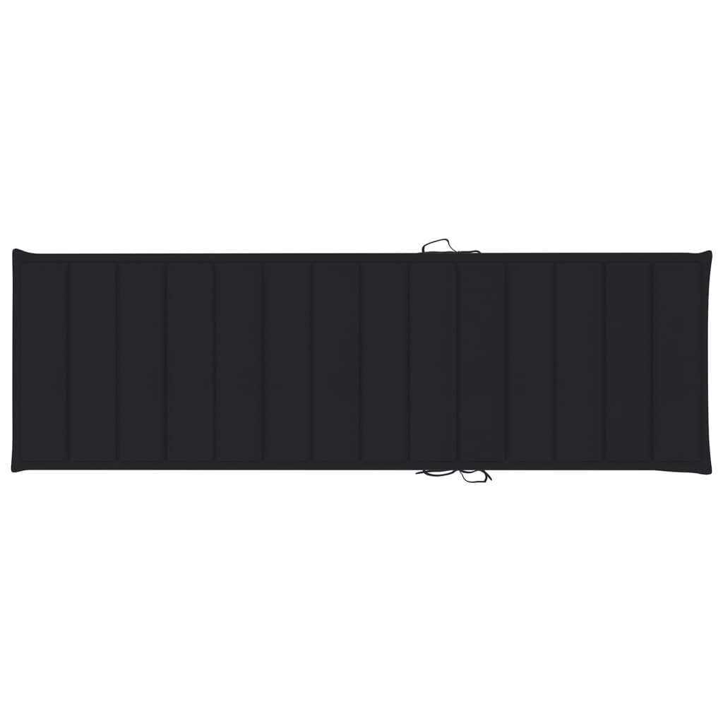 Helloshop26 - Transat chaise longue bain de soleil lit de jardin terrasse meuble d'extérieur avec coussin bois d'acacia solide - Image 9