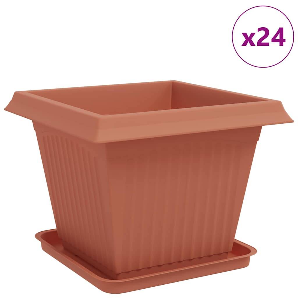 Vidaxl - Pots de plantes 24 pc Rouge brique Plastique vidaXL 3403310 - Image 2