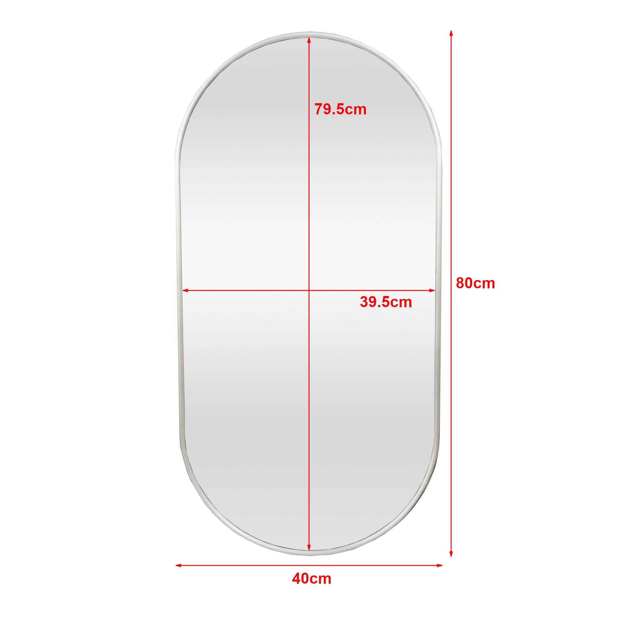Miroir mural ovale 40 x 80 cm argenté de champagne - Image 3