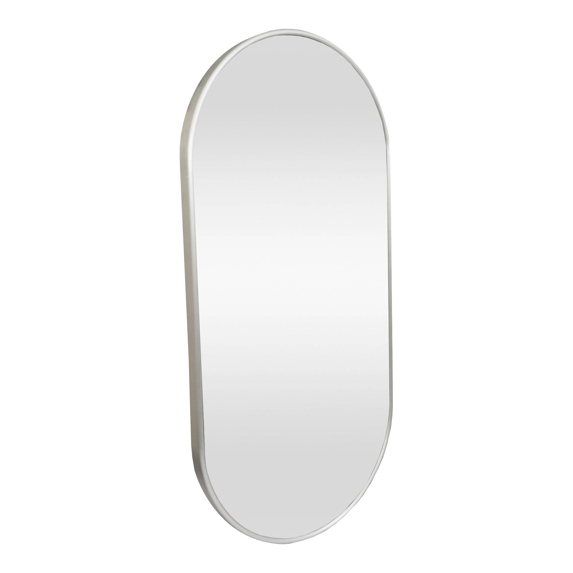 Miroir mural ovale 40 x 80 cm argenté de champagne - Image 1