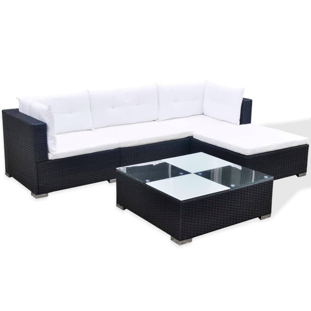 Vidaxl - Salon de jardin 5 pcs avec coussins résine tressée noir vidaXL 41872 - Image 10