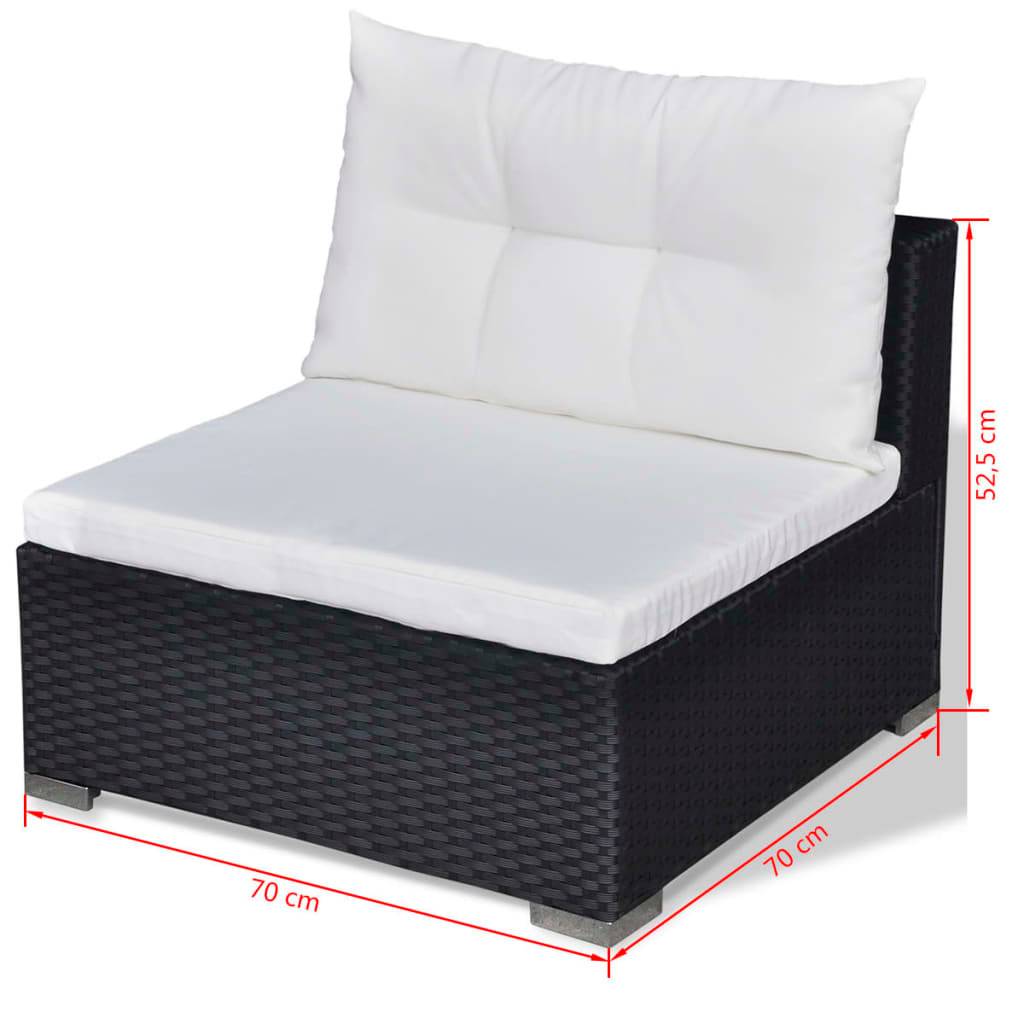 Vidaxl - Salon de jardin 5 pcs avec coussins résine tressée noir vidaXL 41872 - Image 3