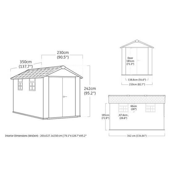 Keter - Abri de jardin Oakland 7511 - 7,2 m² - gris - KETER - Image 6
