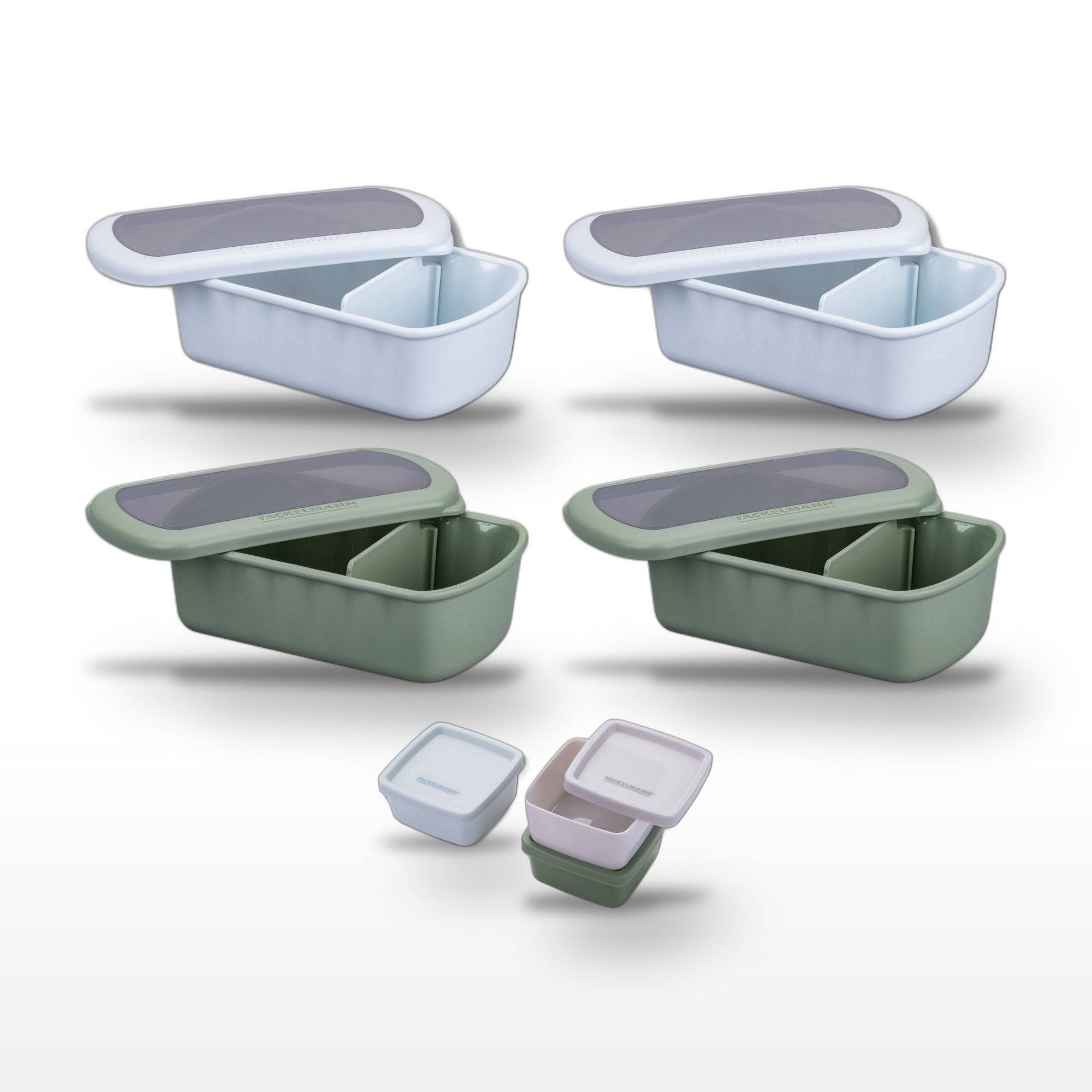 Lot de 4 lunch box 1L avec 3 boites à sauce Fackelmann Storage - Image 1