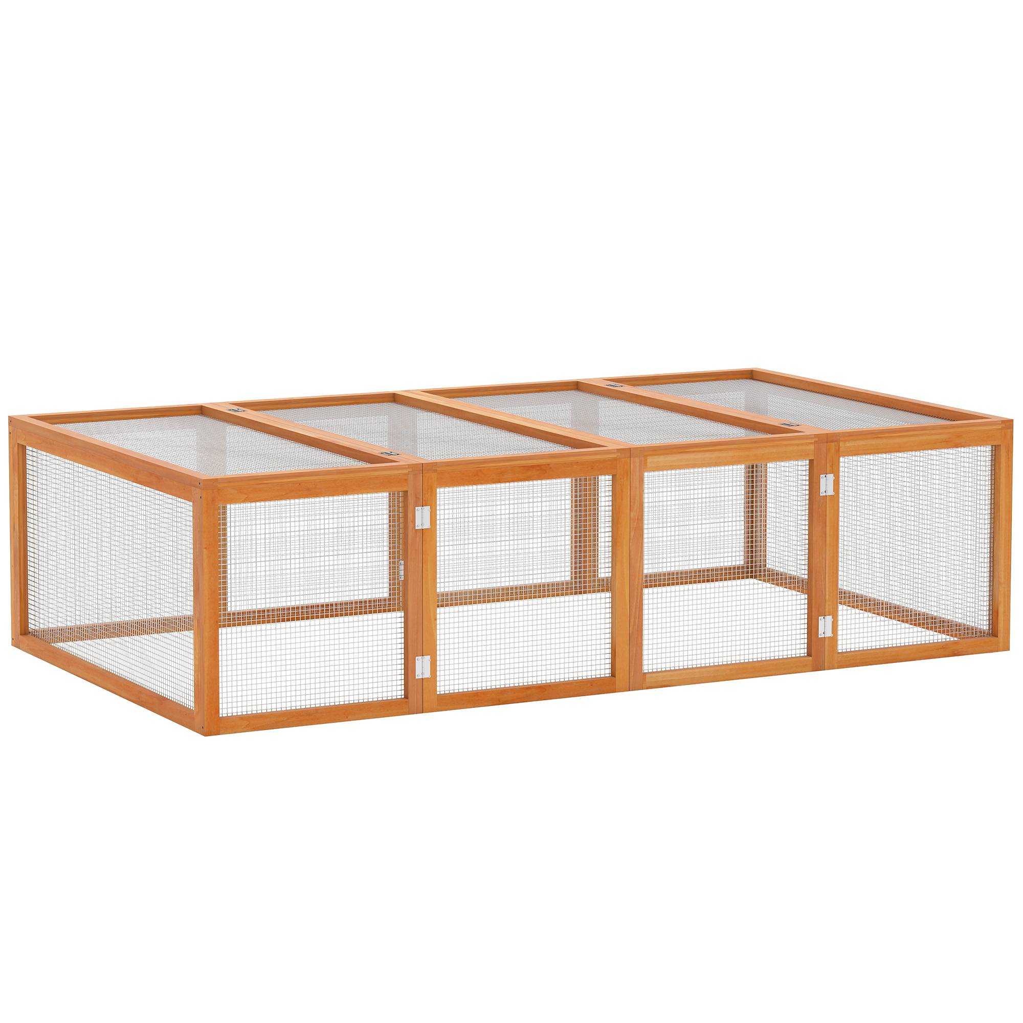 Sans Marque - Clapier cage lapins ext/int 2 portes supérieures 181x100x48 cm pin massif - Image 1
