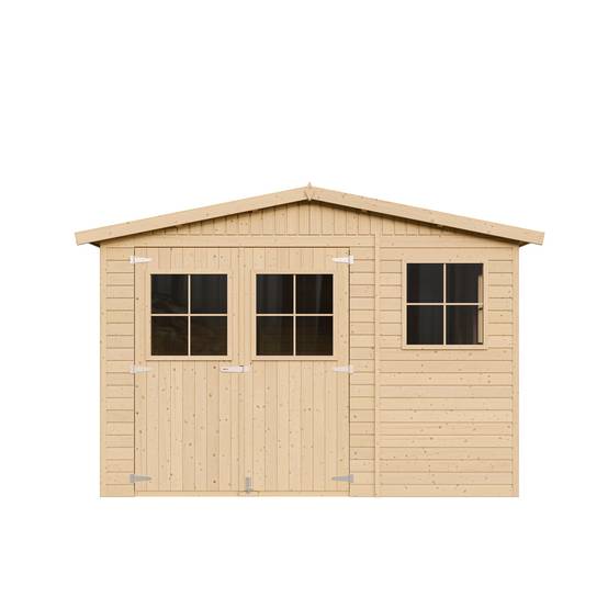 Timbela - Abri de Jardin en Bois Naturel H226x324x416 cm/12 m² - Stockage extérieur avec fenêtres - 17 mm d’épaisseur - Timbela M336 - Image 3