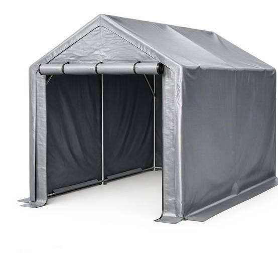 Abri multifonction gris foncé 296×190×200cm, garage à vélos, abri de jardin, tente à outils et tente de stockage - Image 7