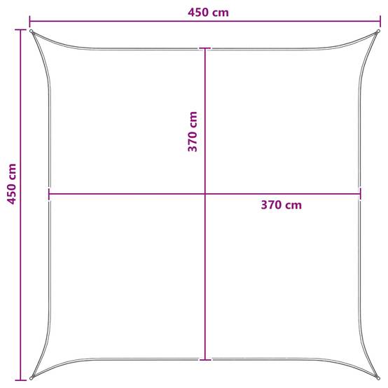 Voile d'ombrage HDPE gris clair et blanc 450 x 450 cm - PANGIVO - Image 7
