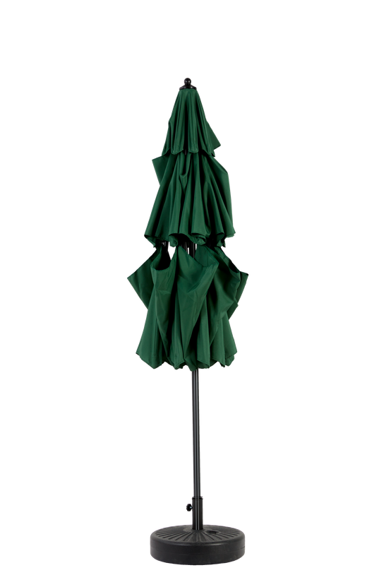 Parasol aluminium 10ft 3 étages à inclinaison automatique, parasol extérieur pour table, terrasse et piscine, vert foncé (socle non fourni) - Image 6