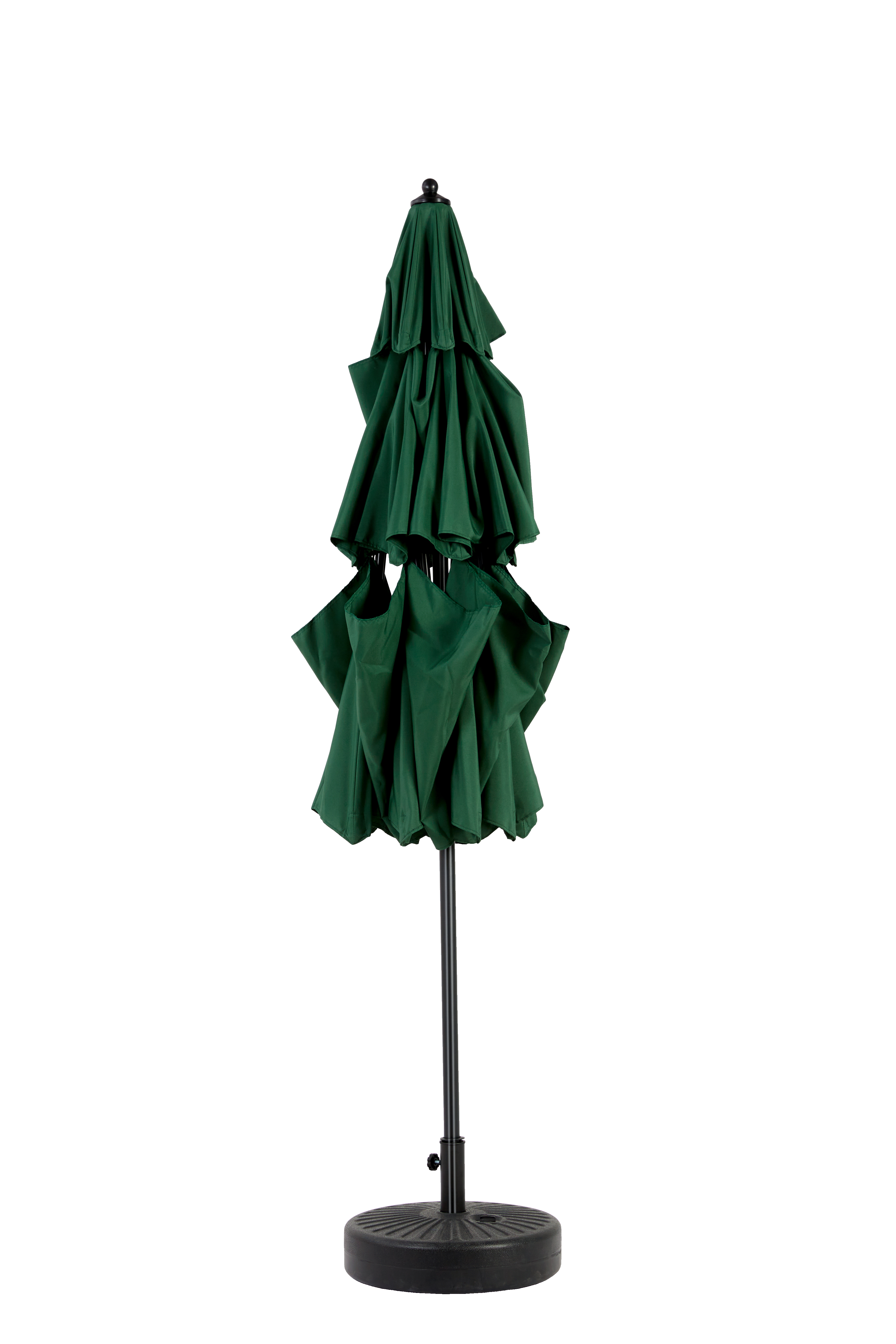 Parasol aluminium 10ft 3 étages à inclinaison automatique, parasol extérieur pour table, terrasse et piscine, vert foncé (socle non fourni) - Image 6