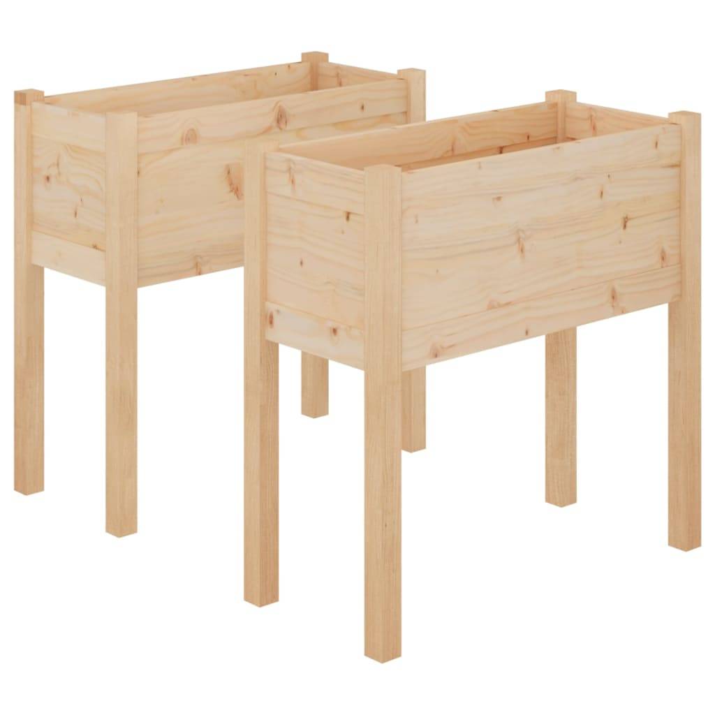 Maison Chic - Lot de 2 Jardinières - Bac à Fleurs - Pot De Fleurs 70x31x70 cm bois de pin massif - Image 1