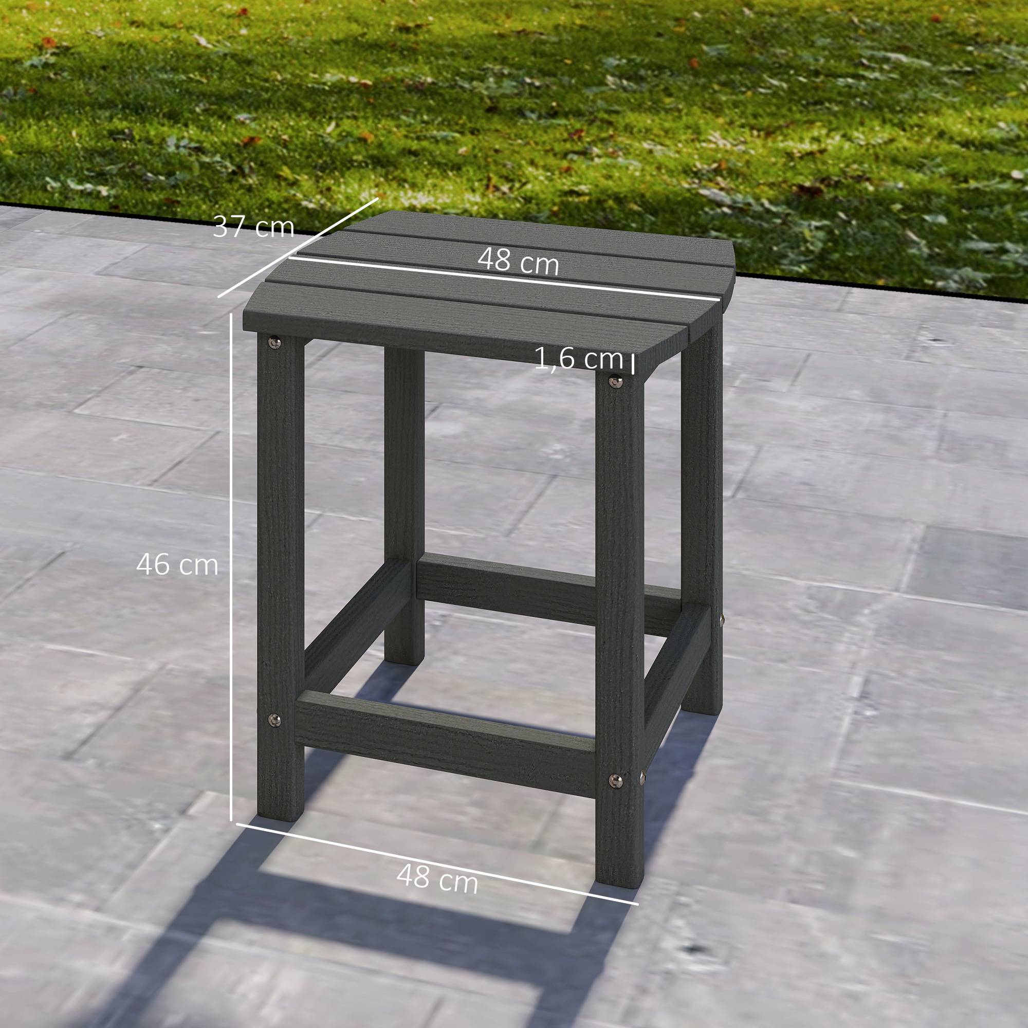 Table de jardin grise 48 x 37 x 46 cm en PEHD pour balcon et terrasse - Image 5