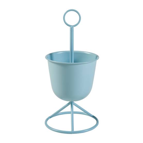 Porte-plantes style intemportel support 48 x 23 cm cache-pot bleu clair - Image 1