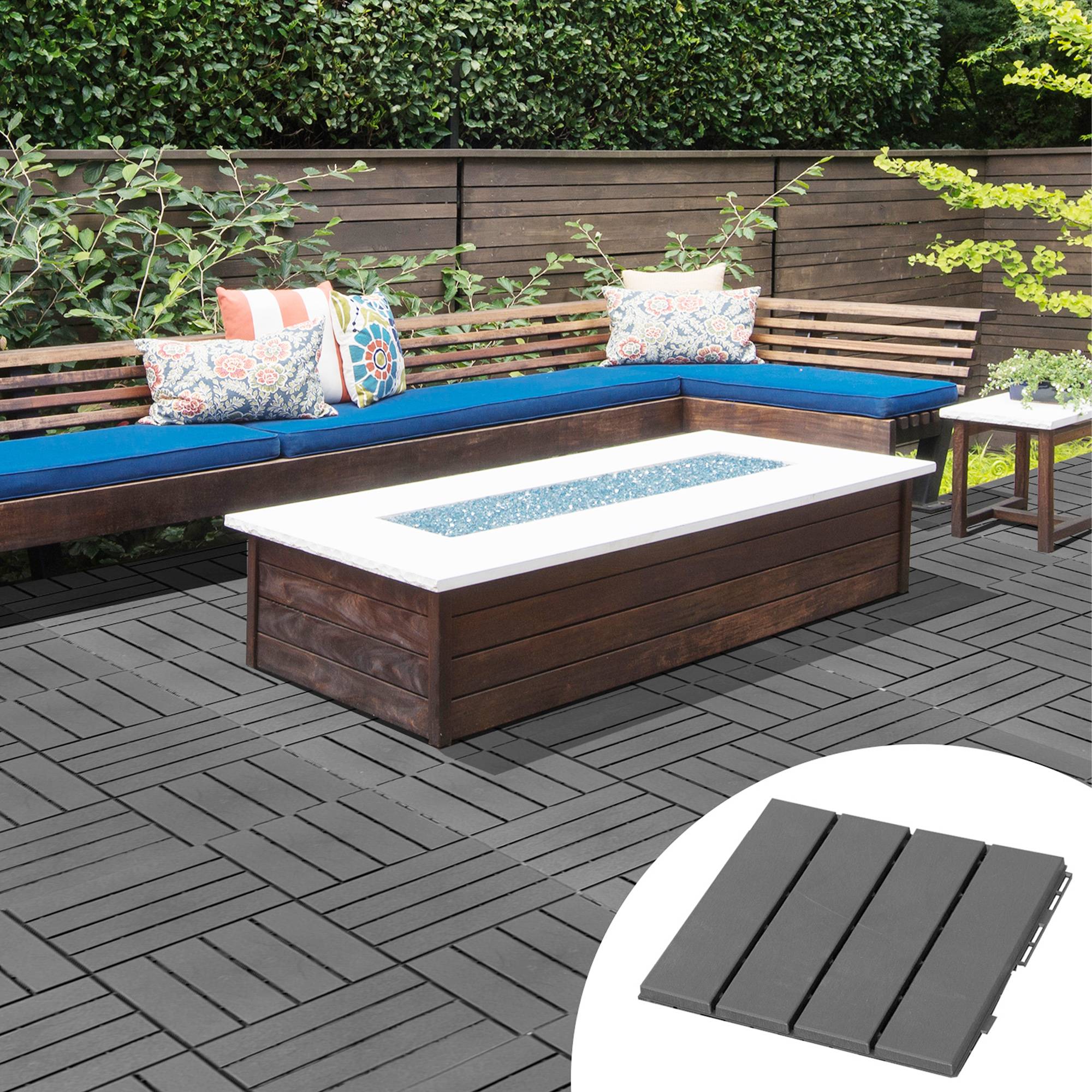 ComfortXL - Dalles de terrasse polypropylène 30 x 30 cm gris balcon jardin antidérapantes - ComfortXL Outdoor Living - Image 3