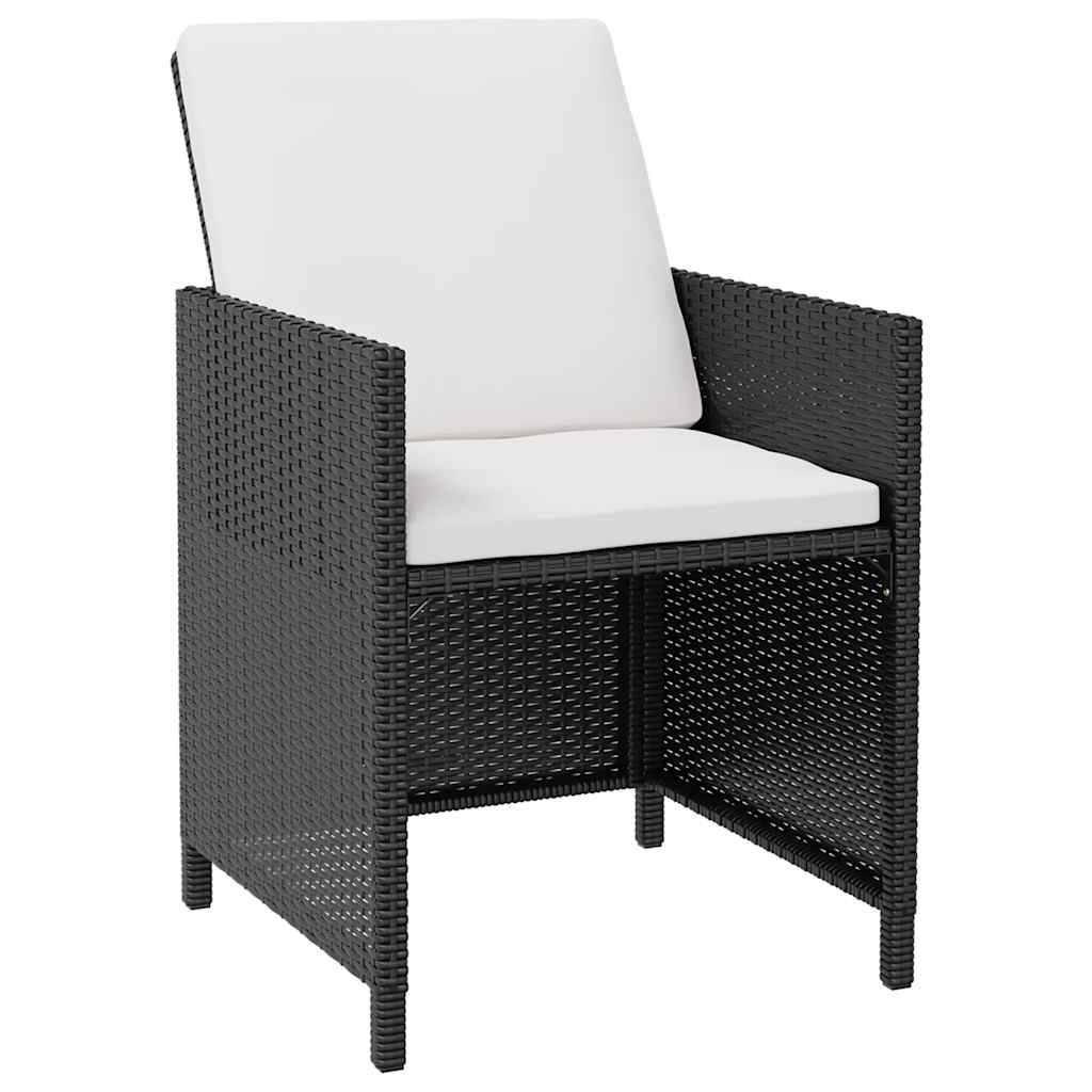 Vidaxl - Ensemble à manger d'extérieur 5 pcs-Salons de jardin Rotin et bois d'acacia Noir 678324 - Image 3