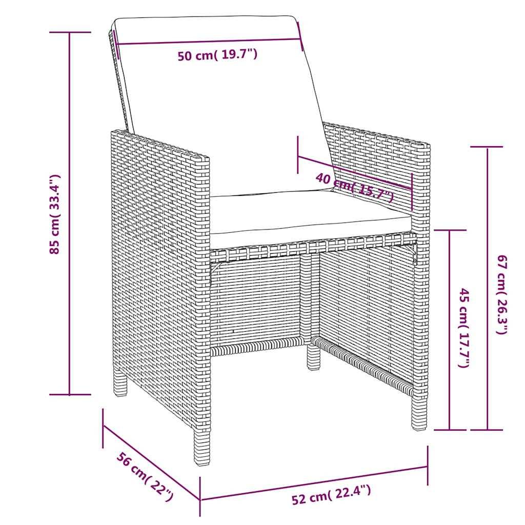 Vidaxl - Ensemble à manger d'extérieur 5 pcs-Salons de jardin Rotin et bois d'acacia Noir 678324 - Image 10