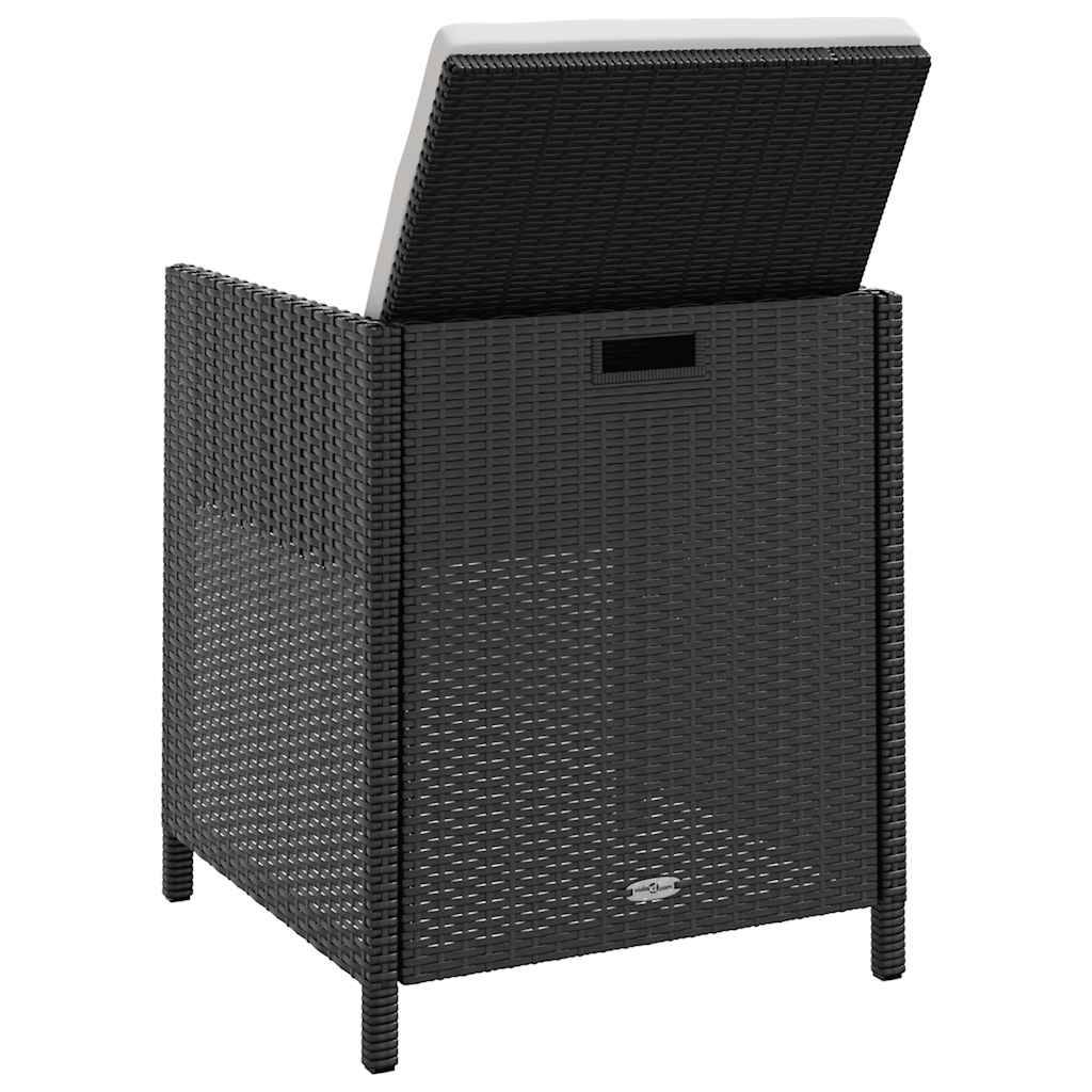 Vidaxl - Ensemble à manger d'extérieur 5 pcs-Salons de jardin Rotin et bois d'acacia Noir 678324 - Image 7