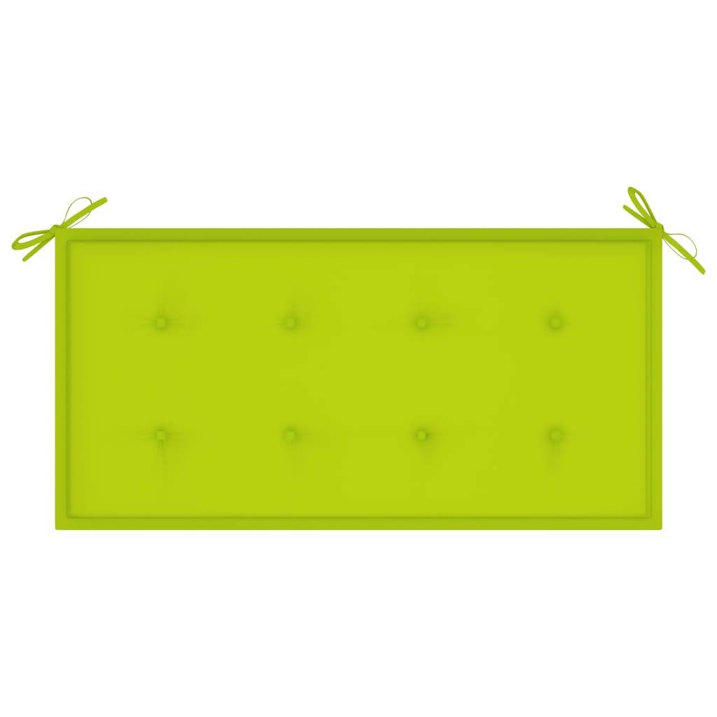 Helloshop26 - Banc de jardin meuble de patio d'extérieur terrasse avec coussin vert vif 112 x 55 x 94 cm bois de teck massif - Image 6
