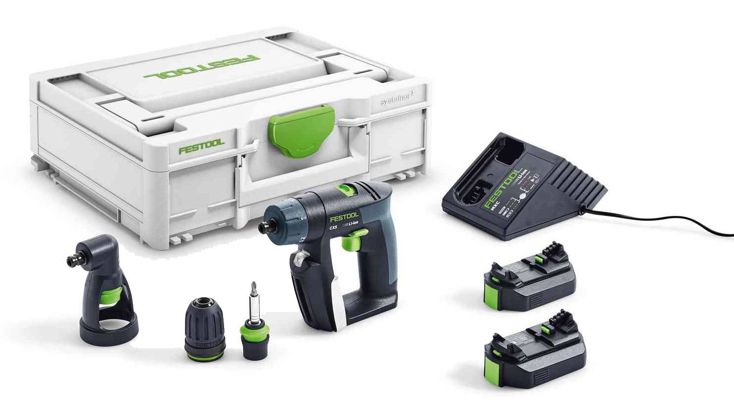 Festool - Perceuse-visseuse 10,8V CXS 2,6 I-Set + 2 batteries 2,6Ah + chargeur + coffret SYSTAINER - FESTOOL - 576093 - Image 1