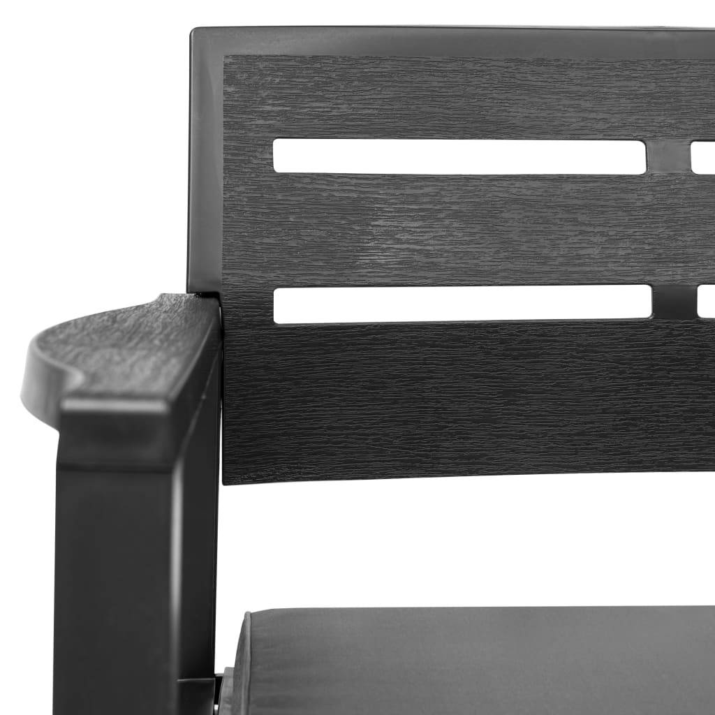 Vidaxl - Banc de jardin à 2 places coussins 133 cm Plastique Anthracite vidaXL 45623 - Image 4